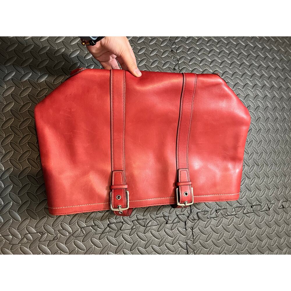 Vintage‎ COACH HAMPTON TOTE F10195 Red LEATHER Classic Womens Y2K BAG PURSE - Picture 4 of 12